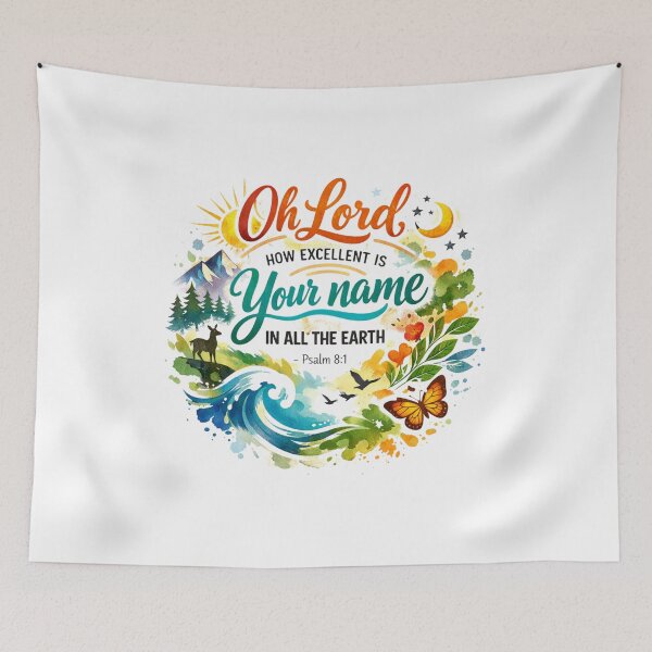 Item preview, How Excellent Is Your Name - Nature Circle Watercolor Graphic designed and sold by Faithloveshop.