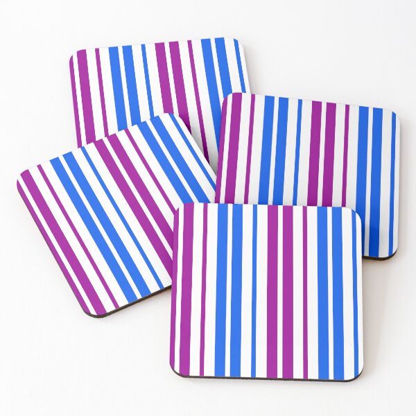 Item preview, Purple Blue Stripes On White Pattern Design  designed and sold by PatternTitan.