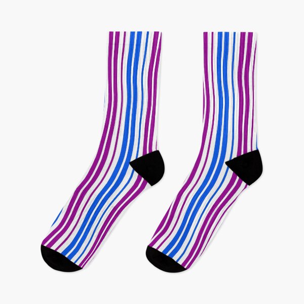 Item preview, Purple Blue Stripes On White Pattern Design  designed and sold by PatternTitan.