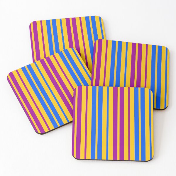 Item preview, Purple Blue Stripes On Yellow Pattern Design  designed and sold by PatternTitan.