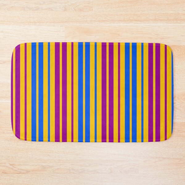 Item preview, Purple Blue Stripes On Yellow Pattern Design  designed and sold by PatternTitan.