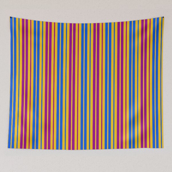 Item preview, Purple Blue Stripes On Yellow Pattern Design  designed and sold by PatternTitan.