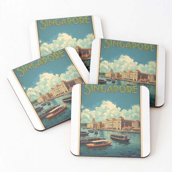 Item preview, Singapore - Vinage Style Travel Poster designed and sold by ArtbyClarkie.