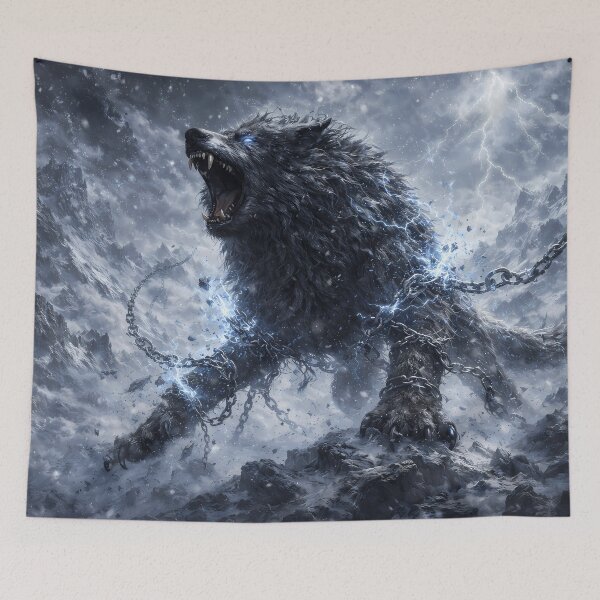 Item preview, Fenrir Unchained – Legendary Wolf of Norse Mythology designed and sold by NorseDrip.