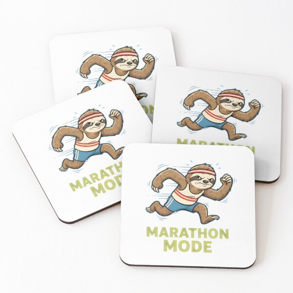 Item preview, Marathon Mode Sloth - Funny Running Sloth Illustration - Motivational Animal Artwork designed and sold by NoPurrsGiven.