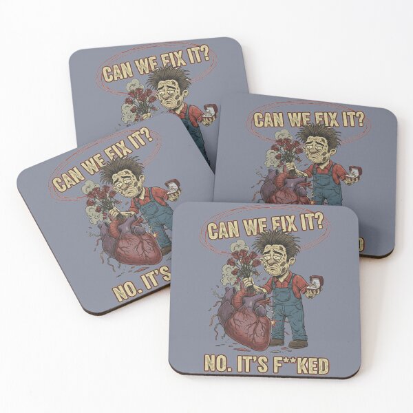 Item preview, Broken Heart Mechanic - Can We Fix It? Funny Dark Humor designed and sold by Pixel & Beyond.