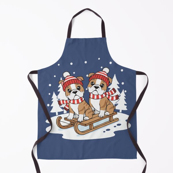Item preview, Cute English Bulldog Sledding Puppy - Happy Winter Puppy designed and sold by The Real Life Symphony.