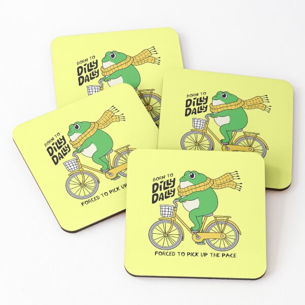 Item preview, Born to Dilly Dally Frog on Bicycle designed and sold by Gooseykawaii.