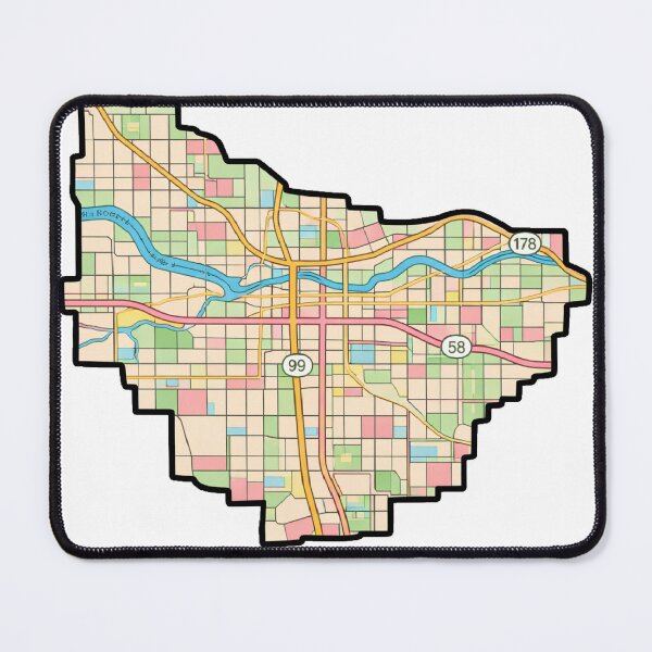 Item preview, Bakersfield Map | Minimal City Street Map designed and sold by Shtex.