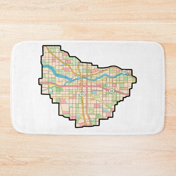 Item preview, Bakersfield Map | Minimal City Street Map designed and sold by Shtex.
