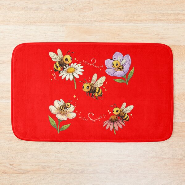 Item preview, Cute Cartoon Bee and Flowers Illustration | Whimsical Botanical Design Classic T-shirt designed and sold by Vive con Fe.