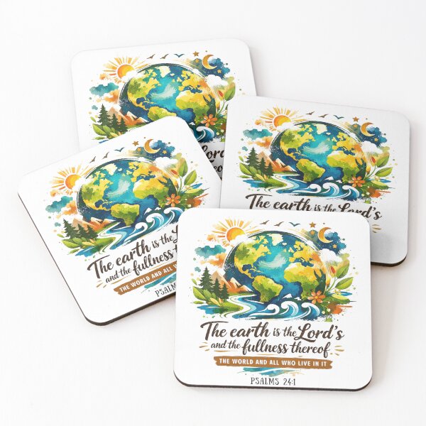 Item preview, The Earth is the Lord’s - Watercolor Globe and Creation Graphic designed and sold by Faithloveshop.