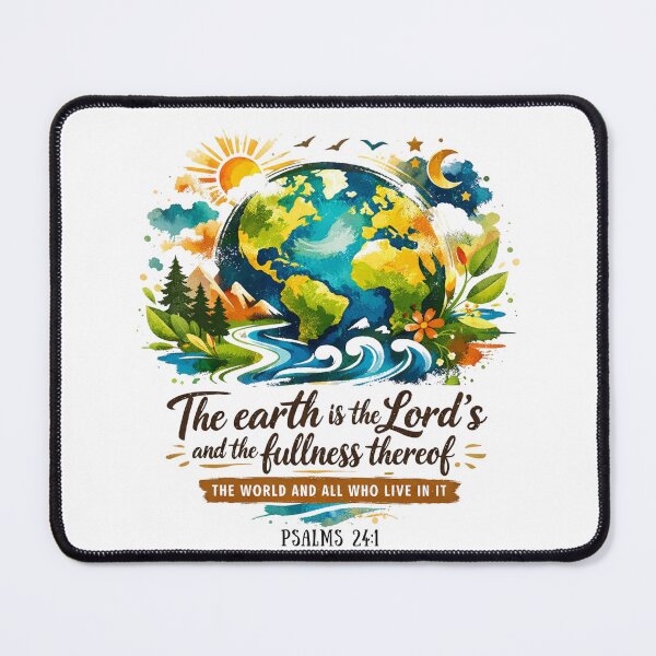 Item preview, The Earth is the Lord’s - Watercolor Globe and Creation Graphic designed and sold by Faithloveshop.