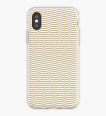 Gold and White Christmas Wavy Chevron Stripes iPhone Case