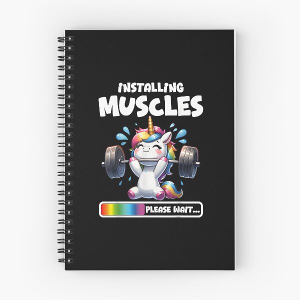 Item preview, Funny Unicorn Workout Gym Fitness Weightlifting Cute Unicorn Installing Muscles designed and sold by CameronTheBro.