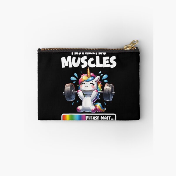 Item preview, Funny Unicorn Workout Gym Fitness Weightlifting Cute Unicorn Installing Muscles designed and sold by CameronTheBro.
