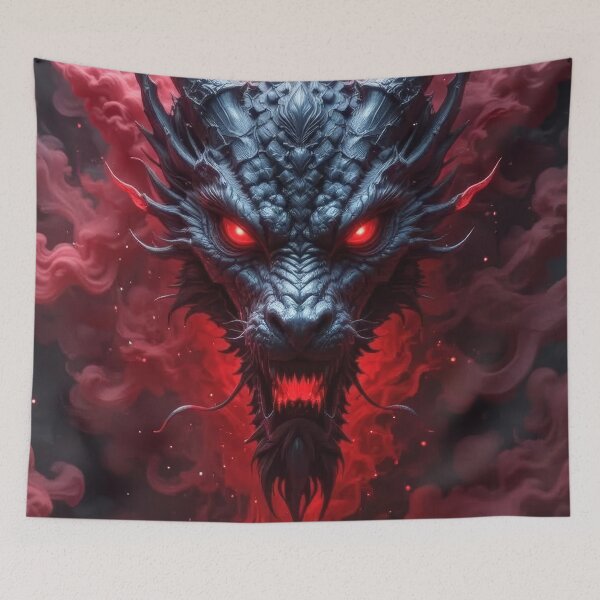 Item preview, Demonic Dragon Head – Infernal Smoke Beast Illustration designed and sold by DrakariArt.