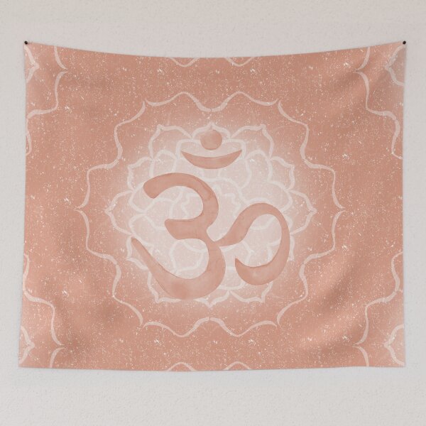 Item preview, OM Mandala Dark Watercolor Bija - Coral designed and sold by Irene Estelle.