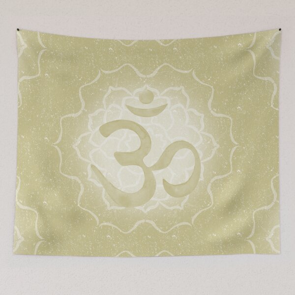 Item preview, OM Mandala Dark Watercolor Bija - Gold designed and sold by Irene Estelle.