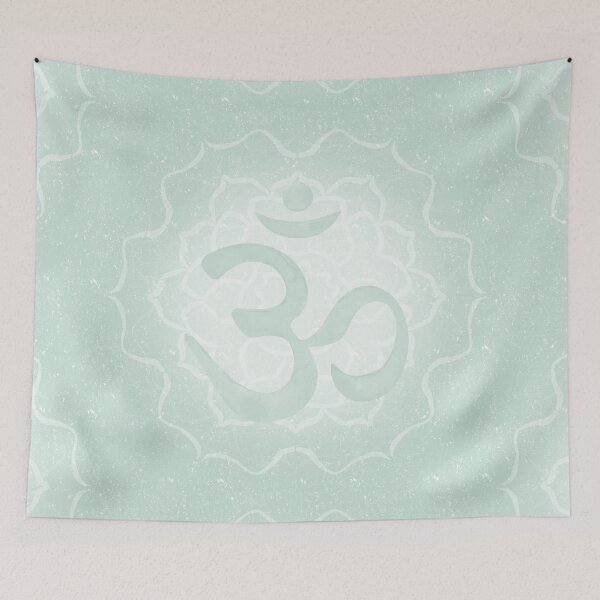 Item preview, OM Mandala Dark Watercolor Bija - Mint designed and sold by Irene Estelle.
