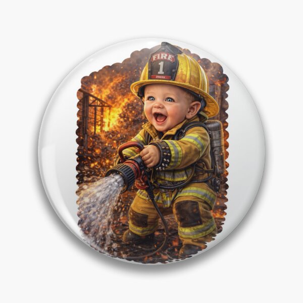 Item preview, Cute Baby Firefighter Sticker – Firefighter Dad & Mom Gift First Responder Baby Cartoon designed and sold by taylor75o.