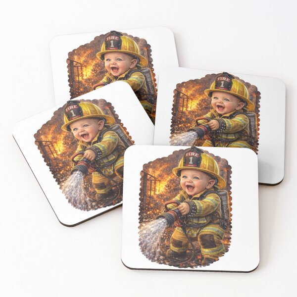 Item preview, Cute Baby Firefighter Sticker – Firefighter Dad & Mom Gift First Responder Baby Cartoon designed and sold by taylor75o.