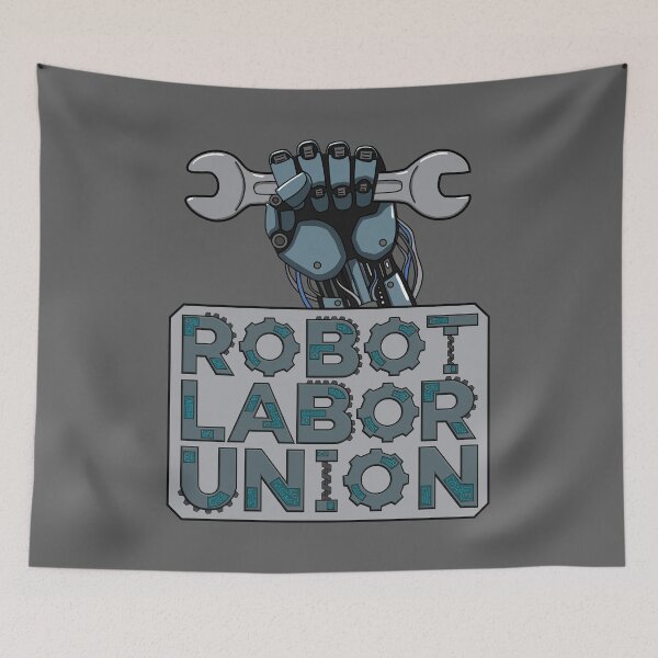Item preview, Robot Labor Union - Funny Ironic Sci-Fi Logo designed and sold by Censoredship.