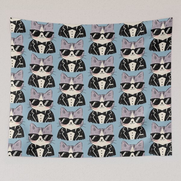 Item preview, Dapper feline in a tuxedo and sunglasses, illustrated in a charming, hand-drawn style designed and sold by FRH Design ⭐⭐⭐⭐⭐.