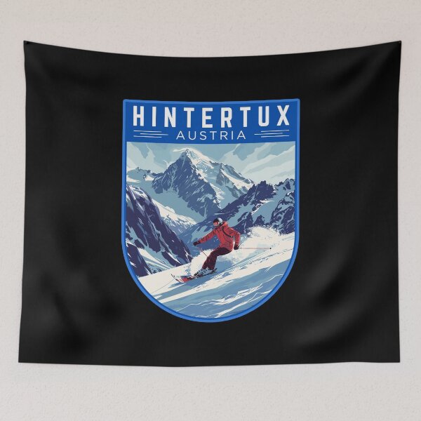 Item preview, Hintertux in Zillertal (Tyrol) Austria, Retro Travel Art Badge designed and sold by MaateoDesign.