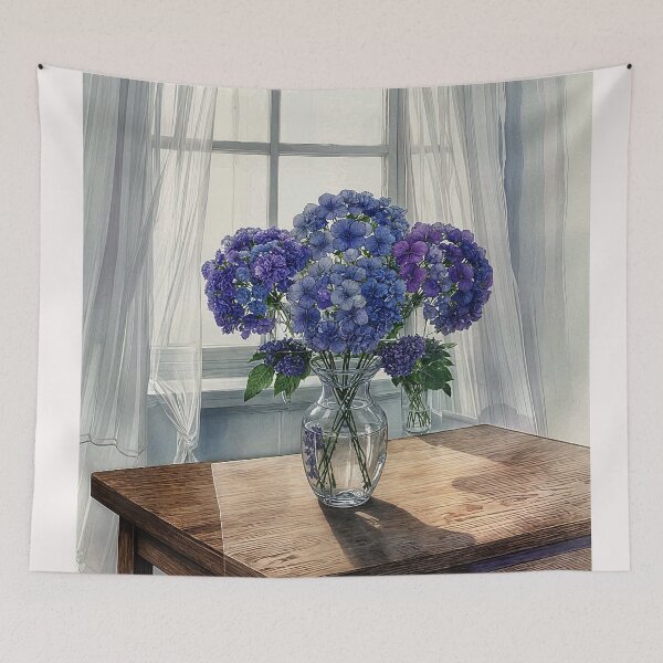 Item preview, Blue and Purple Hydrangeas designed and sold by Helios Be. Lavsh.