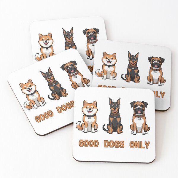Item preview, Good Dogs Only – Cute Pixel Dog Trio designed and sold by EventeDesigns.