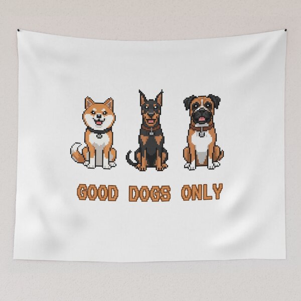 Item preview, Good Dogs Only – Cute Pixel Dog Trio designed and sold by EventeDesigns.