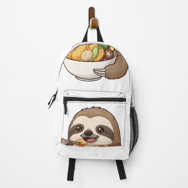 Item preview, Kawaii Sloth Eating Japanese Tempura Bowl Foodie Art designed and sold by Taha Art Designs.