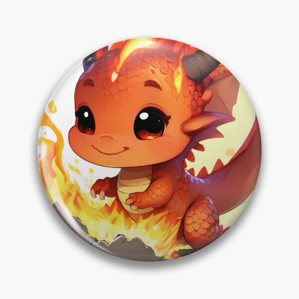 Aperçu de l'œuvre Autocollant Bébé Dragon de Feu – Bébé Dragon Rouge Fantastique créée et vendue par Calmersion Life.