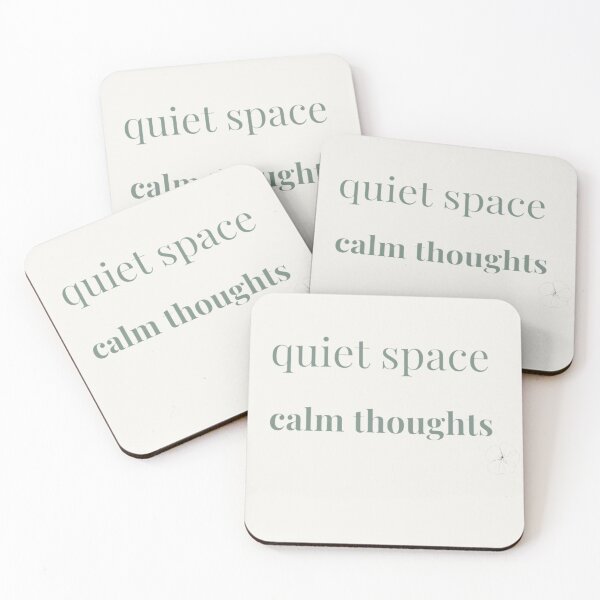 Item preview, Quiet Space Calm Thoughts – Minimal Botanical Quote designed and sold by ZEYCAT.