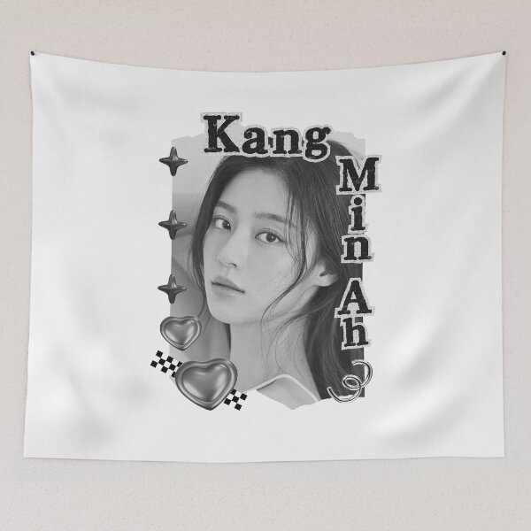 Item preview, Kang Min-ah Korean actress South Korean celebrity K-drama star Korean film n Black and White Collage Digital Art Portrait designed and sold by AJUNICE STUDIO.