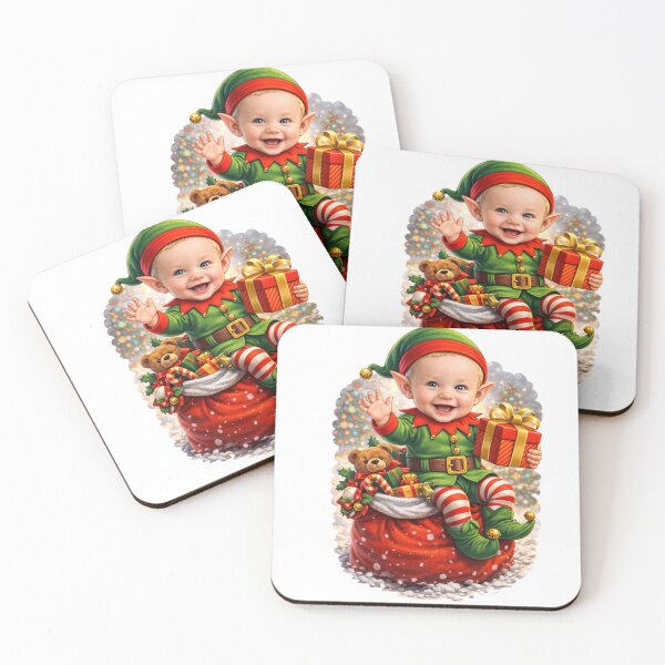Item preview, Cute Baby Christmas Elf Sticker – Adorable Holiday Elf Baby with Gifts | Festive Christmas Cartoon designed and sold by taylor75o.