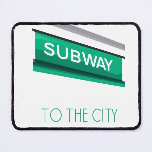 Item preview, Subway sign to the city, green modern motif designed and sold by Rue Market.