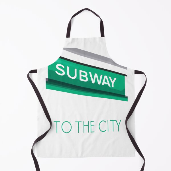Item preview, Subway sign to the city, green modern motif designed and sold by Rue Market.