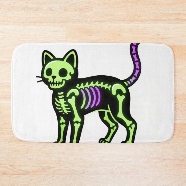 Item preview, Bright Neon Cat Skeleton Graphic Art designed and sold by Wonderful Designs.