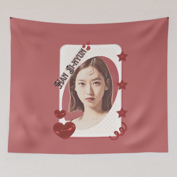 Item preview, Han Ji-hyun (한지현) Korean actress South Korean celebrity K-drama star Korean film  illustration Red Aesthetic Collage Design designed and sold by AJUNICE STUDIO.