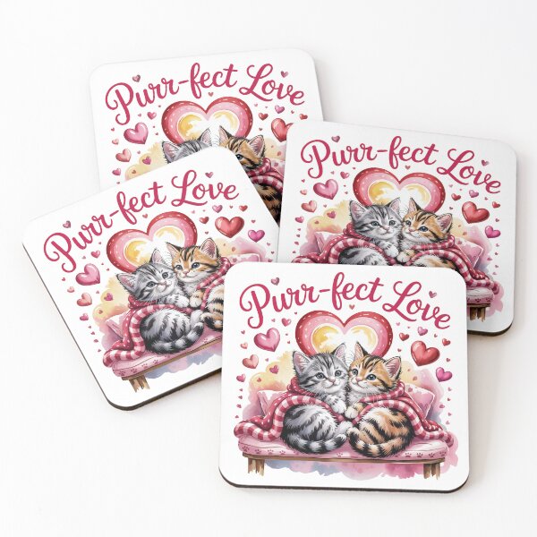 Item preview, Purr-fect Love – Cute Valentine Cats Cuddling with Hearts designed and sold by SoftStyleStudio ⭐⭐⭐.