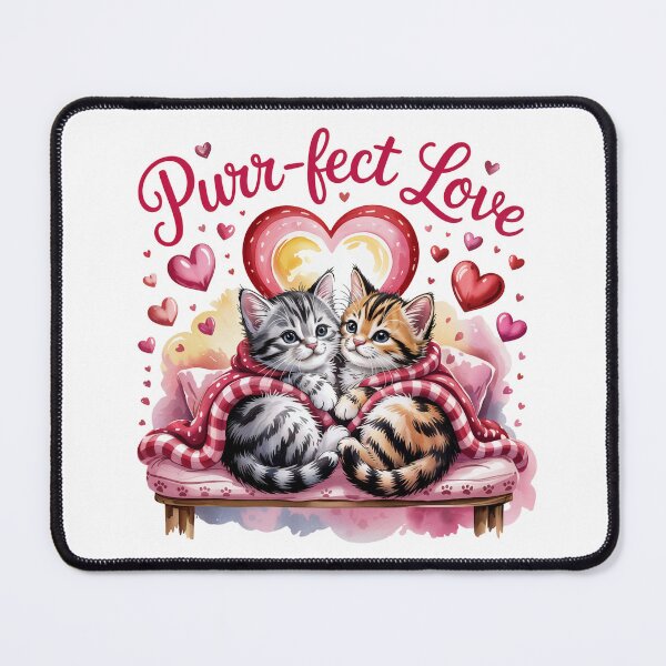 Item preview, Purr-fect Love – Cute Valentine Cats Cuddling with Hearts designed and sold by SoftStyleStudio ⭐⭐⭐.