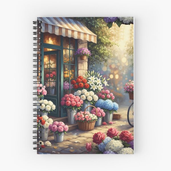 Item preview, Floristería francesa y bicicleta París Francia Pintura Escena Calle Comedor, cocina designed and sold by TheTimeTaxi.