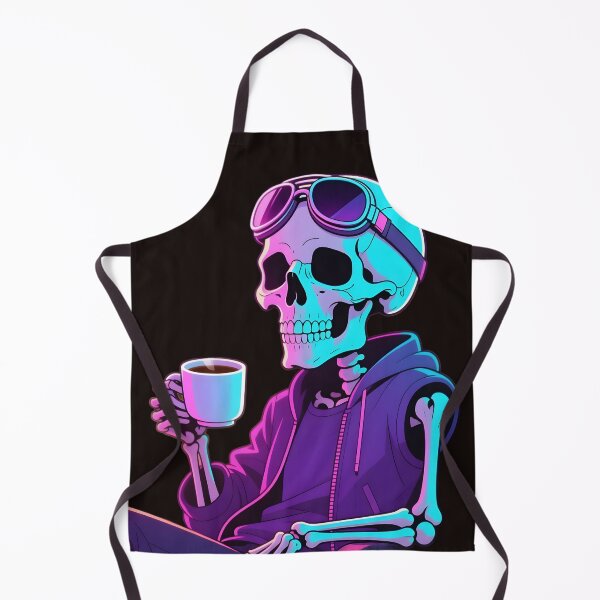 Item preview, Dead Serious About Coffee – Neon Skeleton Illustration designed and sold by Runes & Embers .