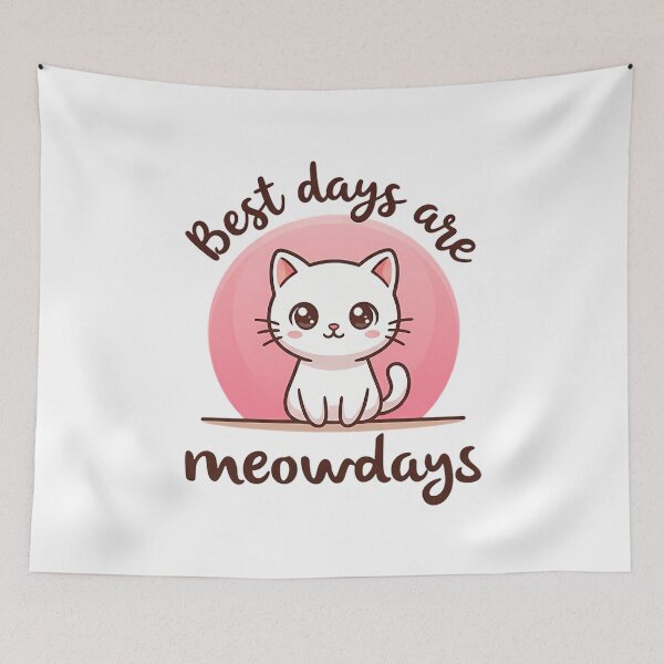 Item preview, Cartoon cat with Best days are meowdays phrase. designed and sold by hmadan.