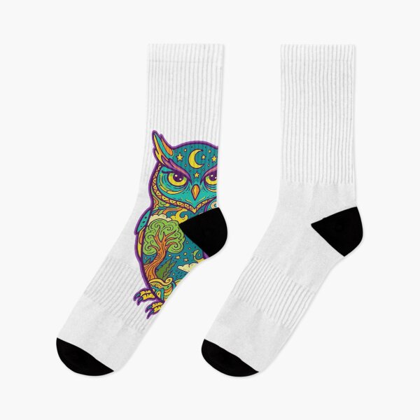 Item preview, Mystic Owl Totem "Stay Aware" - Psychedelic Night Bird designed and sold by AliveStyle.