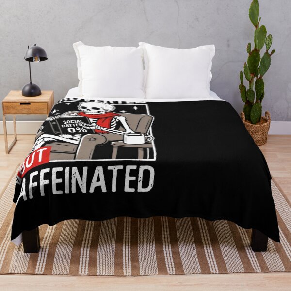 Item preview, Introverted But Caffeinated Social Battery Skeleton designed and sold by Emmatshirt1.