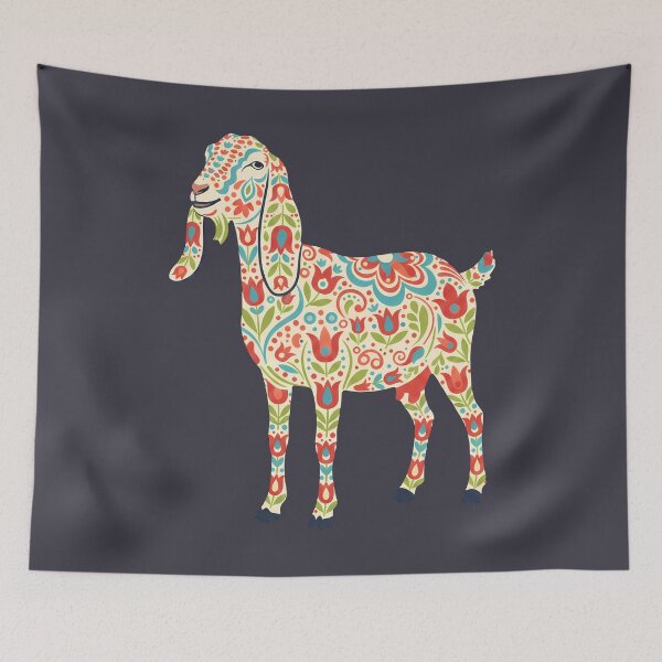 Item preview, Anglo-Nubian Goat – Scandinavian Folk Art by heidiannemorris © designed and sold by FOLK ART FUSION by heidiannemorris.
