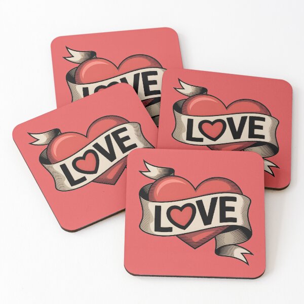 Item preview, Vintage Love Heart Banner – Classic Valentine Tattoo Style designed and sold by SoftStyleStudio ⭐⭐⭐.